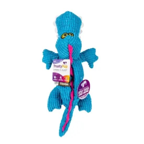 TrustyPup Silent Squeak Gator Dog Toy image {4}