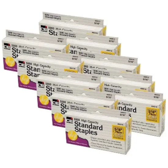Charles Leonard High Capacity Standard Staples, 5000 Per Pack, 10 Packs image {2}