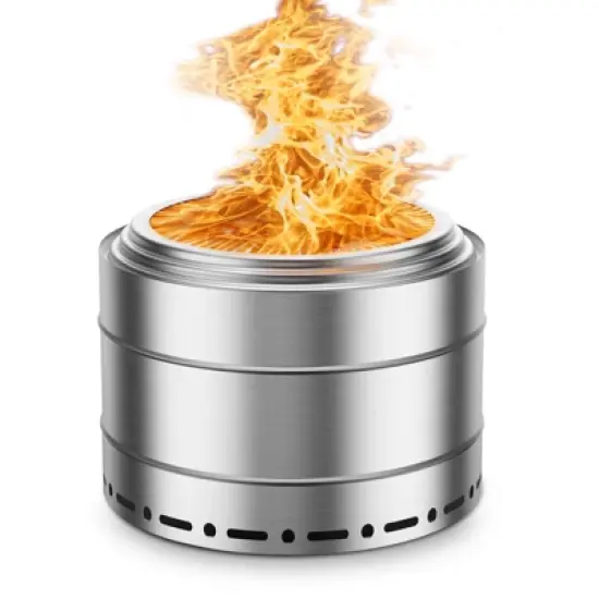 19" Smokeless Fire Pit,Stainless Steel Outdoor Fireplaces with Protective Cover image {6}