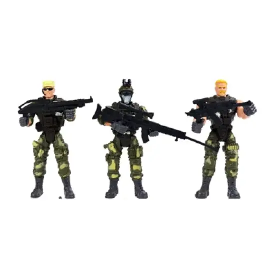 Ready! Set! Play! Link Special Force Army SWAT Soldiers Action Figures With Military Gear and Accessories - Pack of 6 image {1}