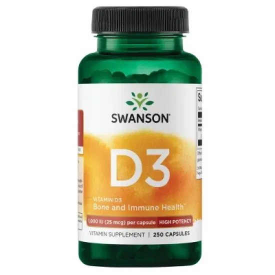 Swanson High Potency Vitamin D3 1,000 Iu (25 mcg) Capsule 250ct image {7}