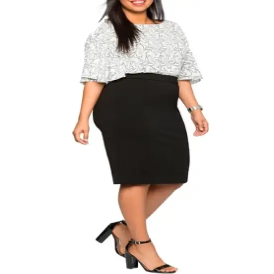 ELOQUII Women&rsquo;s Plus Size The Ultimate Stretch Suit Pencil Skirt image {4}