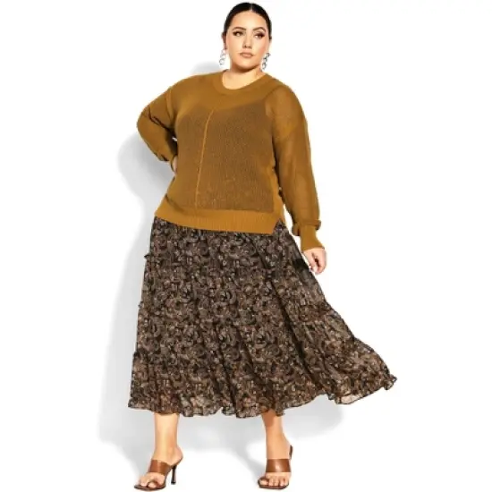 Women's Plus Size Amelia Sweater - dark gold | CITY CHIC image {2}
