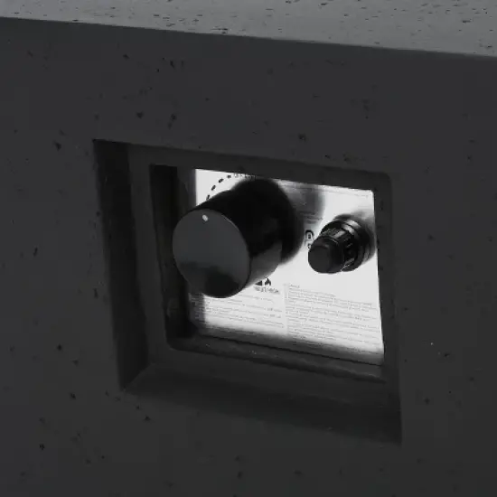 Ixtapa 56" MGO Gas Fire Table with Tank Holder- Rectangular - Dark Gray - Christopher Knight Home: Outdoor Fireplace, Weather-Resistant image {4}