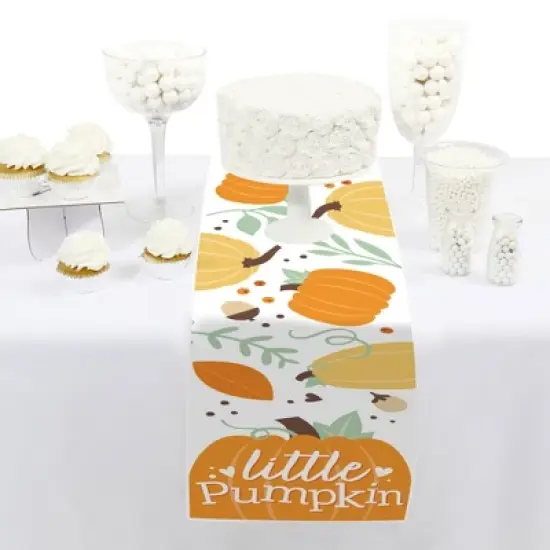Big Dot of Happiness Little Pumpkin - Petite Fall Birthday Party or Baby Shower Paper Table Runner - 12 x 60 inches image {1}