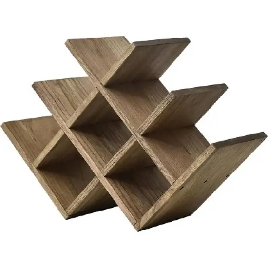 Itopfox 8-Bottle Countertop Wine Rack, Wooden 3-Tier Wine Bottle Holder for Bar Table, Wine Cabinet, Free Standing Display and Storage Shelves Brown image {9}