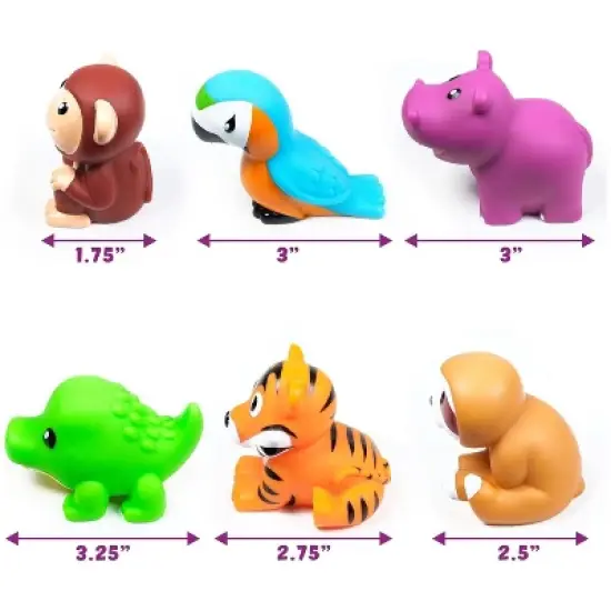 Tub Works Rainforest Mold Free Bath Toys, 6 Pack image {1}