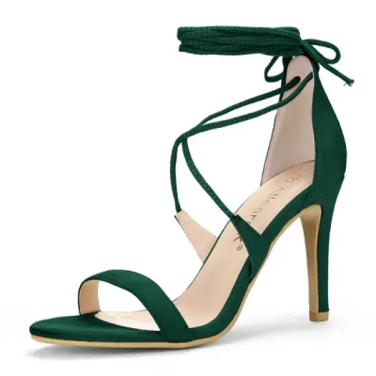Allegra K Women's Stiletto Heel Lace-up Sandals image {17}