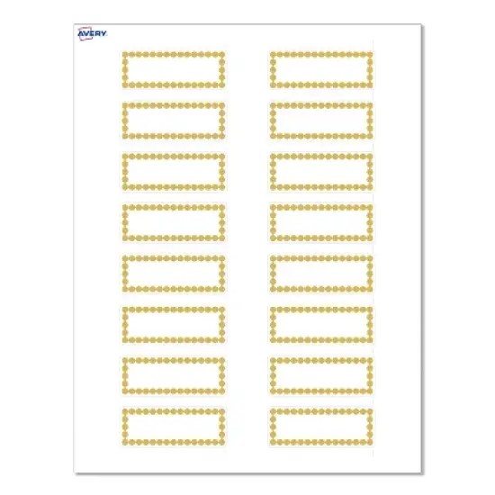 Avery&reg; Labels, 1" x 2-5/8", Gold Beads, Matte White, 160ct image {8}