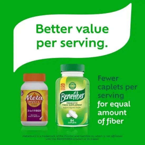 Benefiber Prebiotic Fiber Supplement Caplets - 84ct image {9}