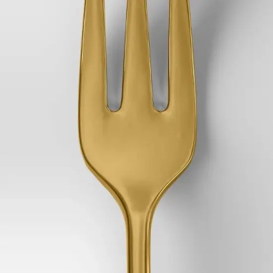 4pc Harrington Cocktail Forks Gold - Threshold&trade;: Modern Gold Flatware, Stainless Steel, Appetizer Utensils, Service for 4 image {2}