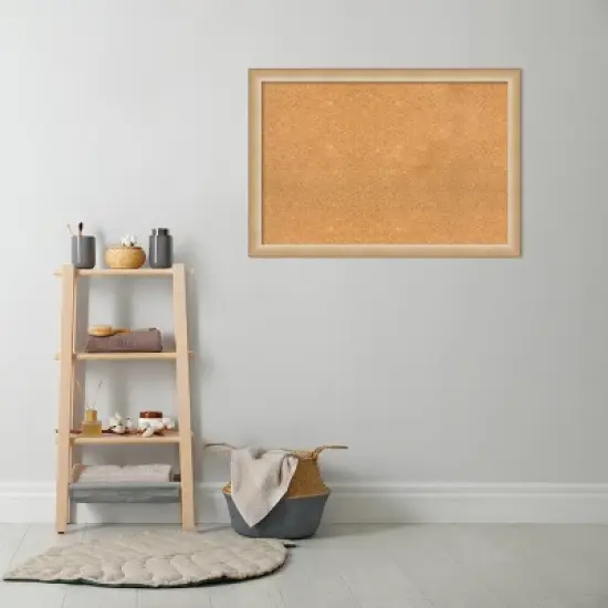 Amanti Art Eva Narrow Framed Corkboard, Natural Cork image {7}
