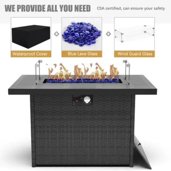 LayinSun Aluminum Furniture Set with Fire Pit Table, 4 Pieces Patio Sectional Conversation Chat Sofa Modern Seating Set image {5}