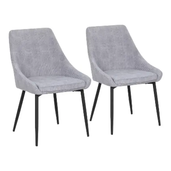 Set of 2 Diana Contemporary Dining Chairs Metal and Corduroy - LumiSource image {11}