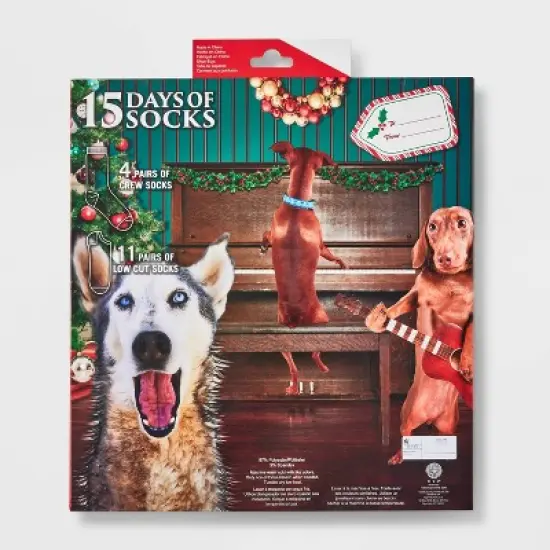 Women's Holiday Dogs 15 Days of Socks Advent Calendar - Assorted Colors 4-10 image {3}
