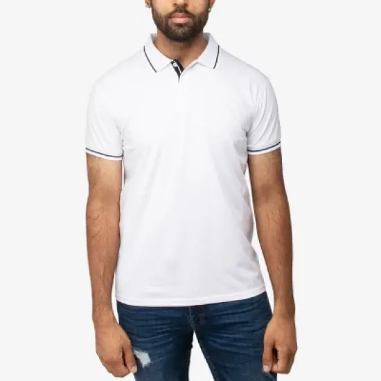X RAY Men's Basic Short Sleeve Tipped Polo image {8}