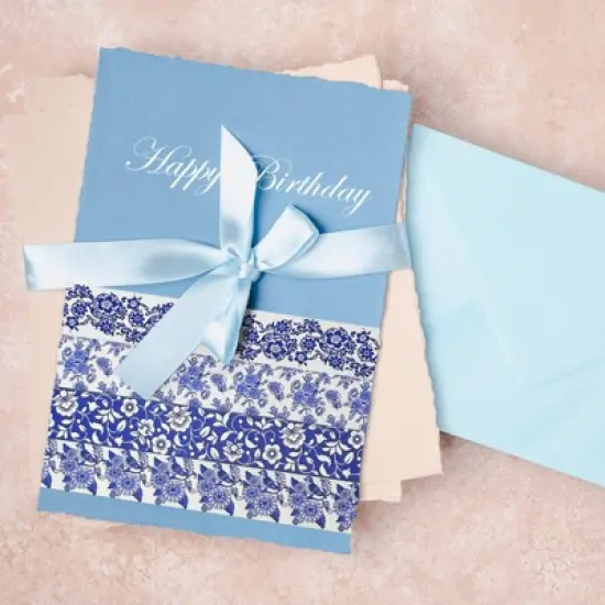 Wrapables Blue and White Porcelain Vintage Floral Chinoiserie Washi Tape Set for DIY, Arts and Crafts, Scrapbooking, Gift Wrapping (12 Rolls) image {4}