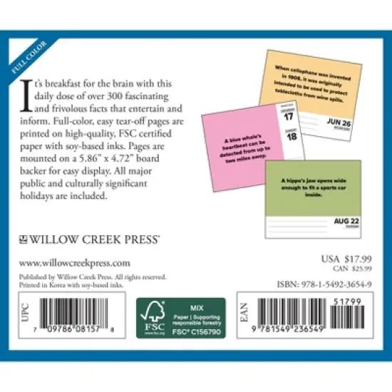 Willow Creek Press 2024 Daily Desk Calendar 5.2"x6.2" Today I Learned image {1}