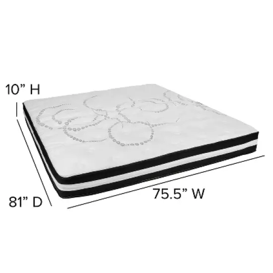 Emma and Oliver King 10" Mattress & Gel Memory Foam Topper Bundle Set image {7}