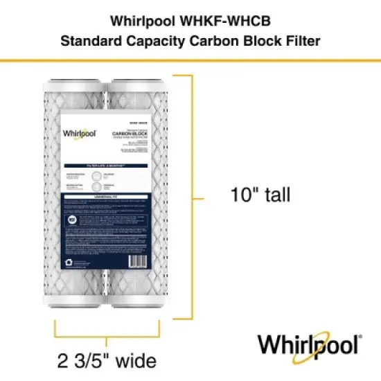 Whirlpool 10" x 2.5" Carbon Block Whole House Water Filter, 5-Micron, NSF Certified, WHKF-WHCB image {2}