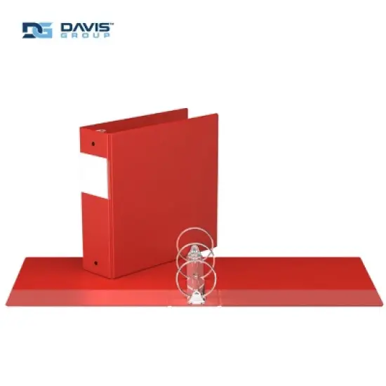 Premium Economy 3" Round Ring Binder 6pk Red: Davis Group, Tabview, Polypropylene, 600 Sheet Capacity, Hard Cover image {1}