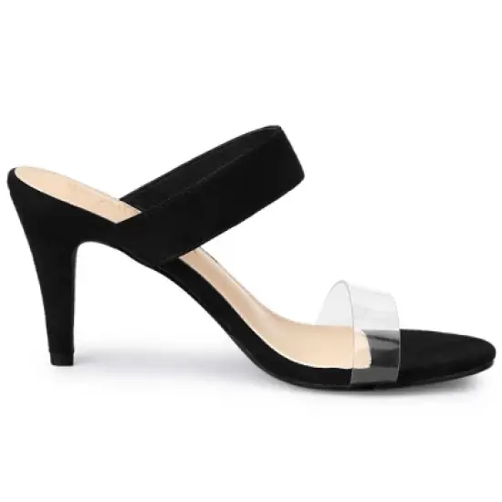 Allegra K Women's Clear Strap Stiletto Heel Slides Sandals image {5}