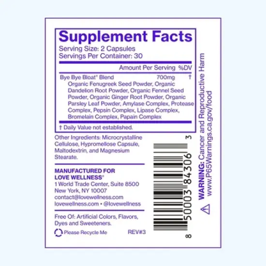 Love Wellness Bye Bye Bloat Vitamins - 10ct image {7}