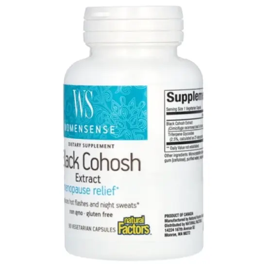 Natural Factors WomenSense&reg;, Black Cohosh Extract, Menopause Relief, 90 Vegetarian Capsules image {2}