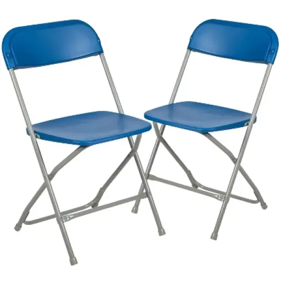 Emma and Oliver Set of 2 Stackable Folding Plastic Chairs - 650 LB Weight Capacity image {20}