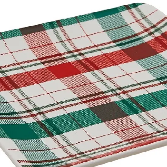 Split P Green Winter Plaid Plate Set of 4 image {2}