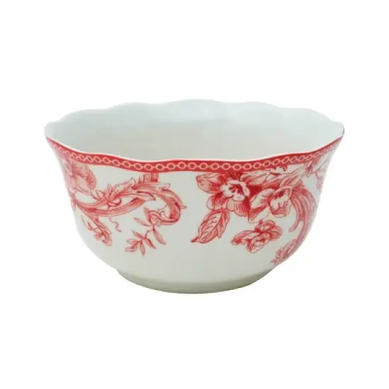 222 Fifth Christmas Lane 16pc Square Dinnerware Set Red image {4}