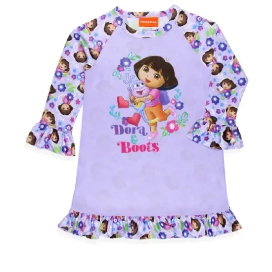 Nickelodeon Toddler Girls' Dora the Explorer Sleep Pajama Dress Nightgown Purple image {4}