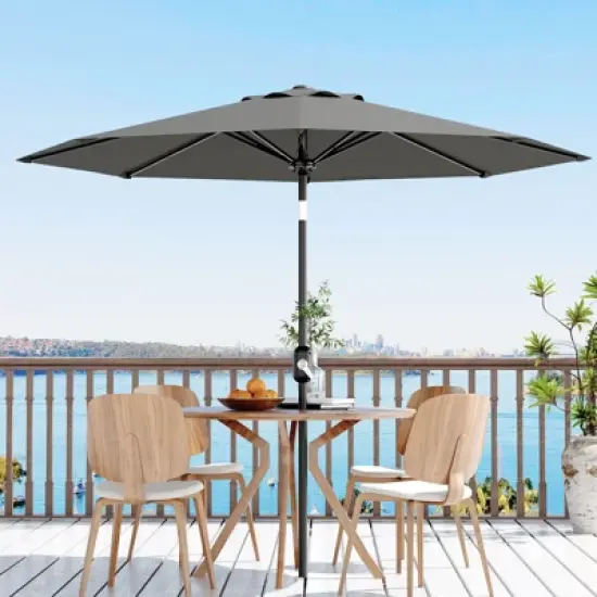 9' Outdoor Patio Umbrella, Outdoor Table Umbrella, Yard Umbrella, Market Umbrella with 8 Sturdy Ribs, Push Button Tilt and Crank image {11}