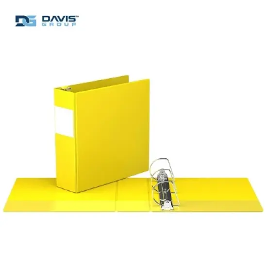 Davis Group 6pk 3" Premium Economy Round Ring Binders Yellow: Hard Cover, 625 Sheet Capacity, 2 Pockets, Polypropylene image {1}