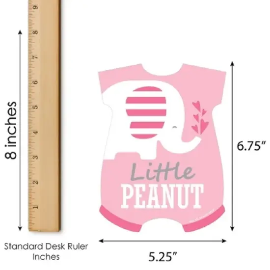 Big Dot of Happiness Pink Elephant - Picture Bingo Cards and Markers - Girl Baby Shower Shaped Bingo Game - Set of 18 image {3}