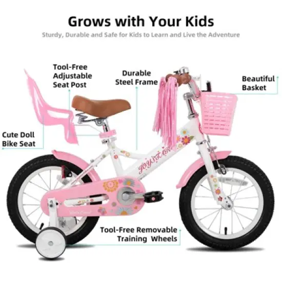 JOYSTAR Little Children Girls Bike for Kids with Doll Carrier, Basket, Training Wheel image {9}