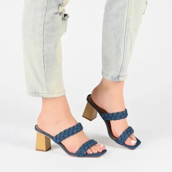 Journee Collection Womens Bronte Tru Comfort Foam Open Square Toe Block Heel Sandals image {8}