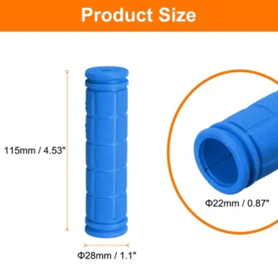 Unique Bargains Rubber Non-Slip Mushroom Bike Fit 7/8" Handlebar Grips 4.53" 2 Pairs image {1}