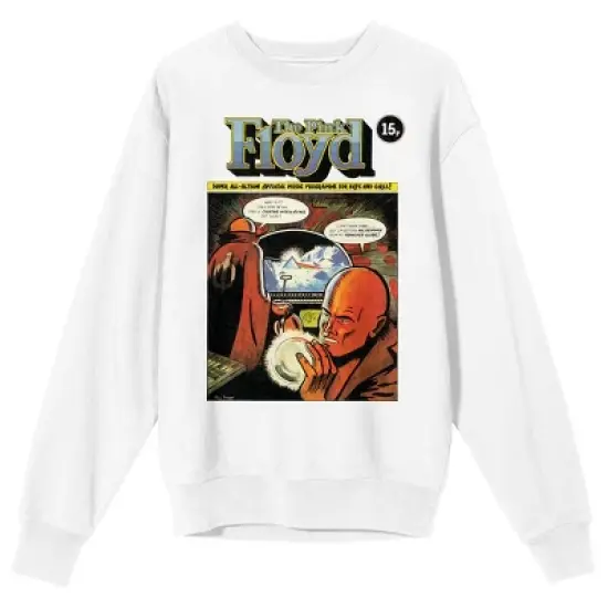 Pink Floyd Comic Crew Neck Long Sleeve Men's White Sweatshirt image {3}