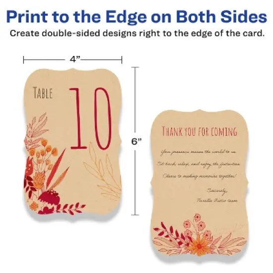 Avery Printable Flourished Edge Postcards, 4" x 6", Kraft Brown, 20ct image {5}