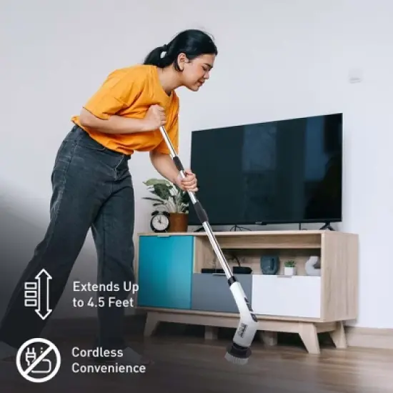 Pursonic Cordless Cleaning Power Bundle &ndash; Includes Rechargeable Power Scrubber Brush with 7 Heads + Cordless Scrubber Cleaning Brush with 5 Heads image {1}