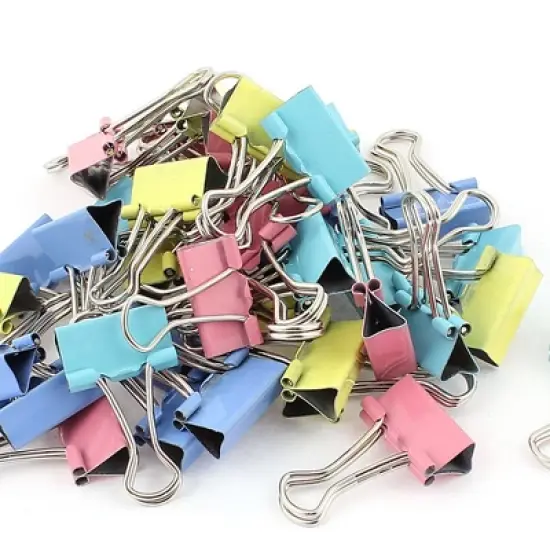 PiccoCasa Office Metal Document Organize Bookbinding Clamp Binder Clips 40Pcs 0.75Inch image {4}