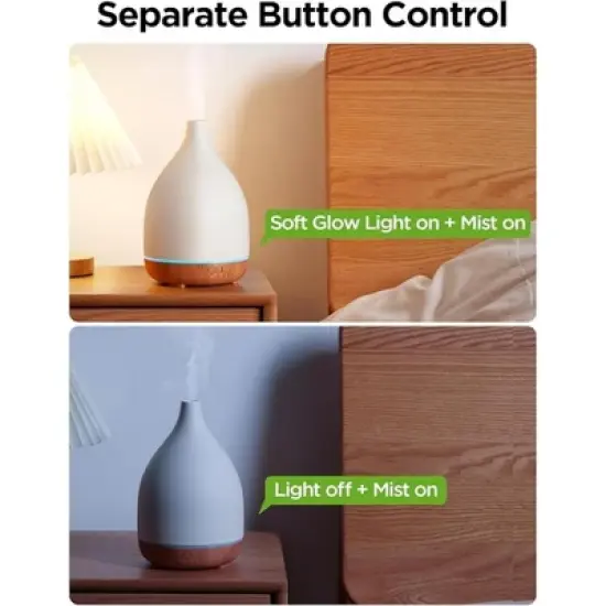 Attop 300ML Ceramic Diffuser for Essential Oils Handcrafted Aromatherapy Diffuser Ultrasonic Cool Mist Humidifier image {3}