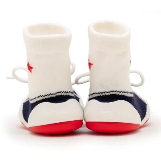 Komuello Baby  Boy First Walk Sock Shoes String Navy image {3}