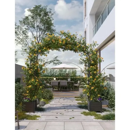 Metal Garden Arch, Wedding & Event Decoration, Garden Trellis for Climbing Plants, Balloon Decor Garden Arch Arbor, Raised Planter Box image {6}