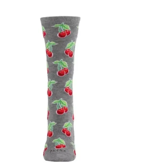 Memoi Cherries Rayon Blend Crew Socks image {3}