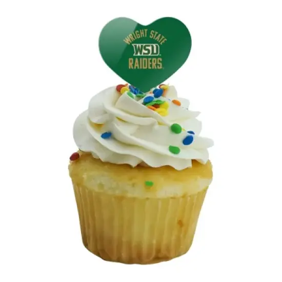Wright State Raiders Heart Love Cupcake Picks Toppers Decoration Set of 6 image {4}
