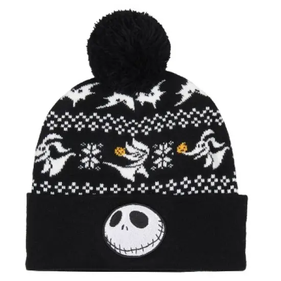 Disney The Nightmare Before Christmas Jack Skellington and Zero Beanie Scarf Set Black image {2}
