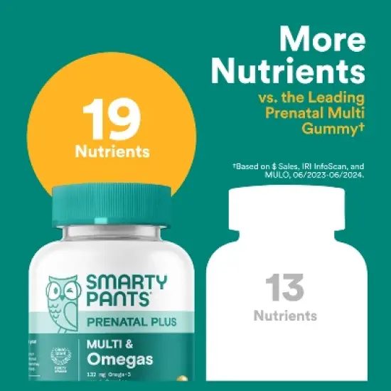 SmartyPants Prenatal Plus Multivitamin & Omegas Gummies with Methylfolate, C, D3, B12 & Zinc - 90ct image {6}