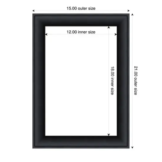 Amanti Art Nero Black Framed Dry Erase Magnetic Board image {4}
